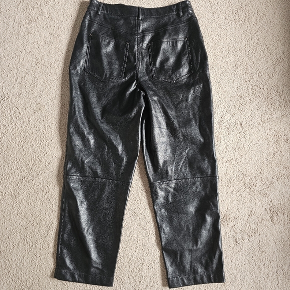 Ted Baker London 2 Plaider Black Faux Leather Pants straight leg - Picture 4 of 7